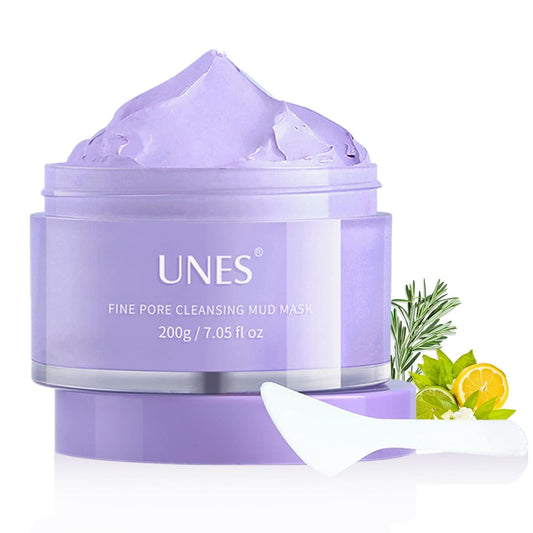 Rosemary Pore Clay Mud Mask-Deep Cleansing Blackheads & Oily Skin-Natural Skin Care Mask for Face & Body with Glacier Mud, Fruit Acid and Almond Acid -7.05Oz