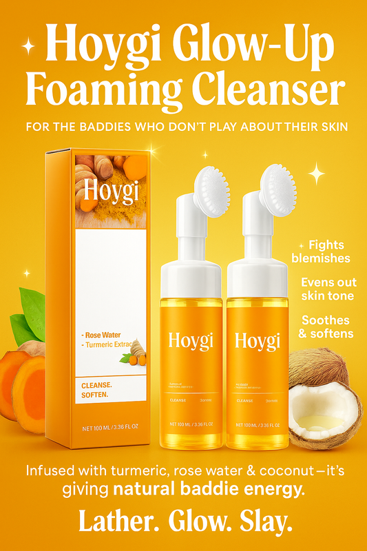 2 Pcs Hoygi Glow Wash Turmeric Face Wash with Brush, Deep Cleansing Facial.