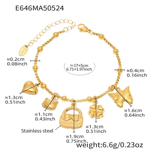 Trendy Moon Heart Stainless Steel Bracelet - Elegant Charm Jewelry for Women, Perfect Gift for Weddings and Banquets