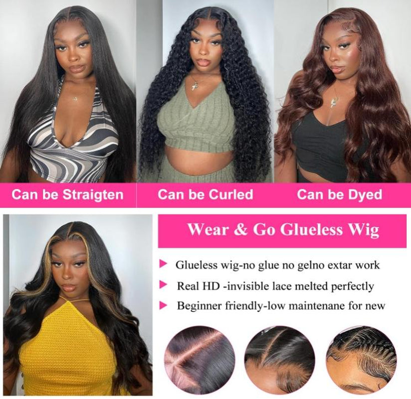 [Grab This] UVEOUS Wear and Go Glueless Wigs Human Hair Pre Cut Honey Blonde Highlight Deep Wave Wig Human Hair 5X5 HD Lace Front Wigs 180% Density Pre Plucked Wavy Textured